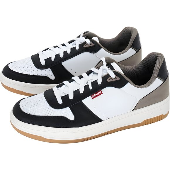 Levi's Drive Lo Lace-Up Sneakers White Black Khaki Men's US 9.5M - Picture 2 of 6